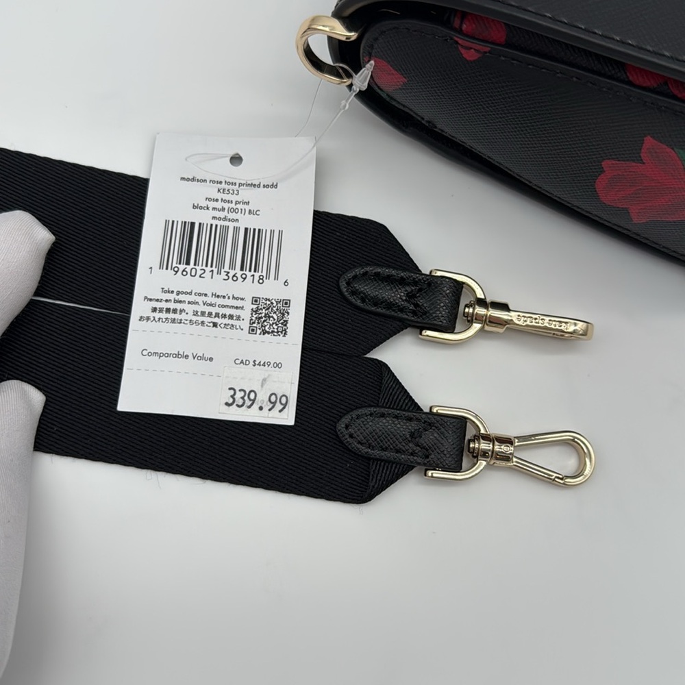 Kate Spade Madison Rose Toss Printed Saddle Bag - Picture 9 of 15